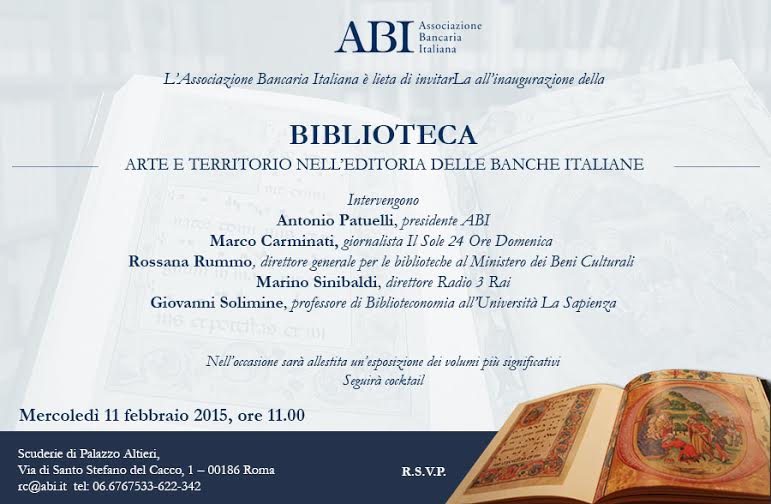 Associazione Bancaria Italiana presenta nuova Biblioteca